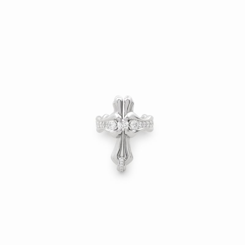 【関税無・国内発】 Off-White / Lettering Embellished Ring WTLA / CROSS RING / SILVER PLATED ICED OUT | PLUG