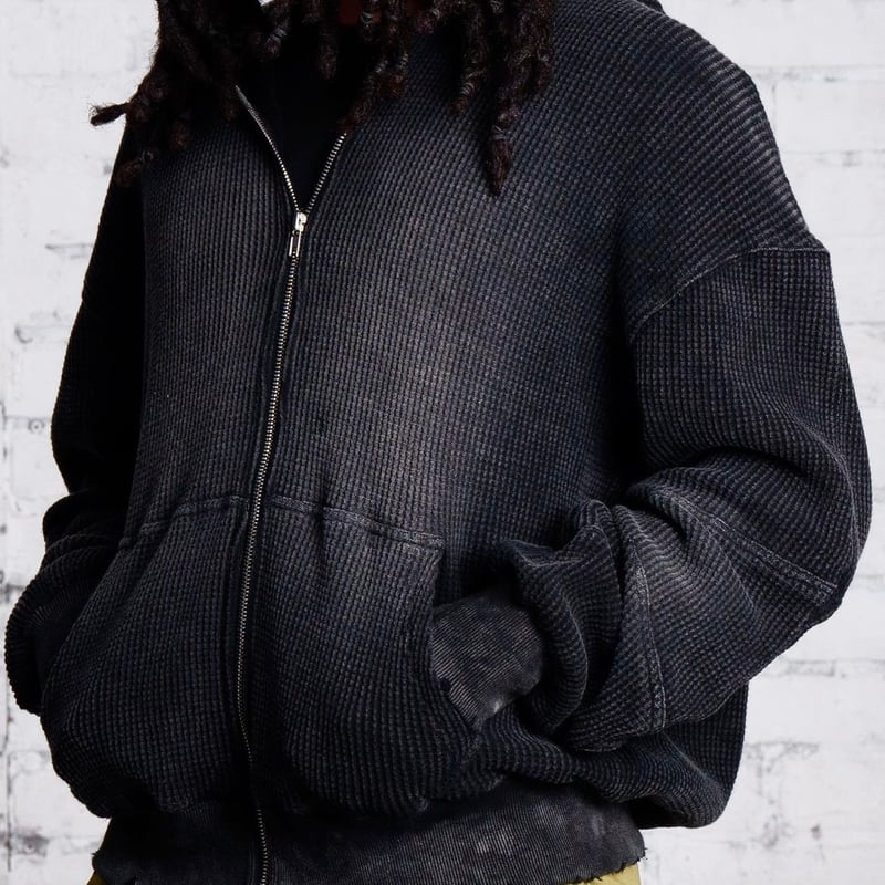 XWORE / DARTED ZIP HOODIE / BLACK | PLUG