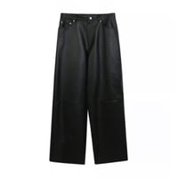 【ラスト1点】 HOUSE NEVER DIES / BACK POCKET LEATHER WIDE PANTS / BLACK