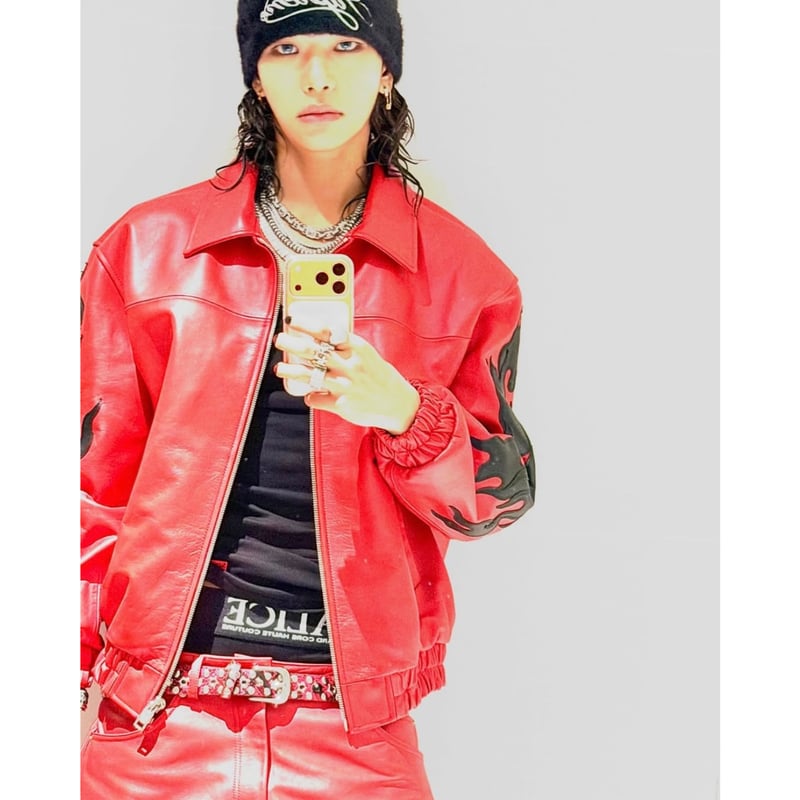 HOUSE NEVER DIES / CLOUD VARSITY JACKET / RED |