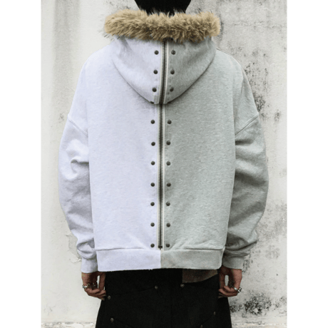 Thought We Friends / Nyra Zip-up Jacket with Detachable Fur Hood / MULTI