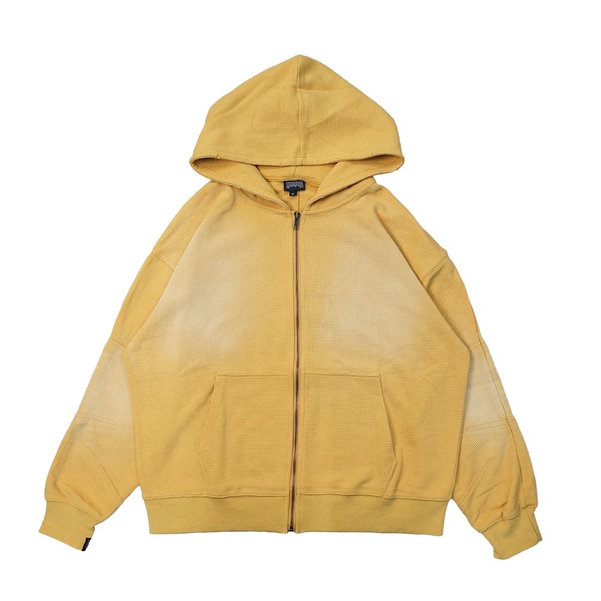 WORE / DARTED ZIP HOODIE / YELLOW