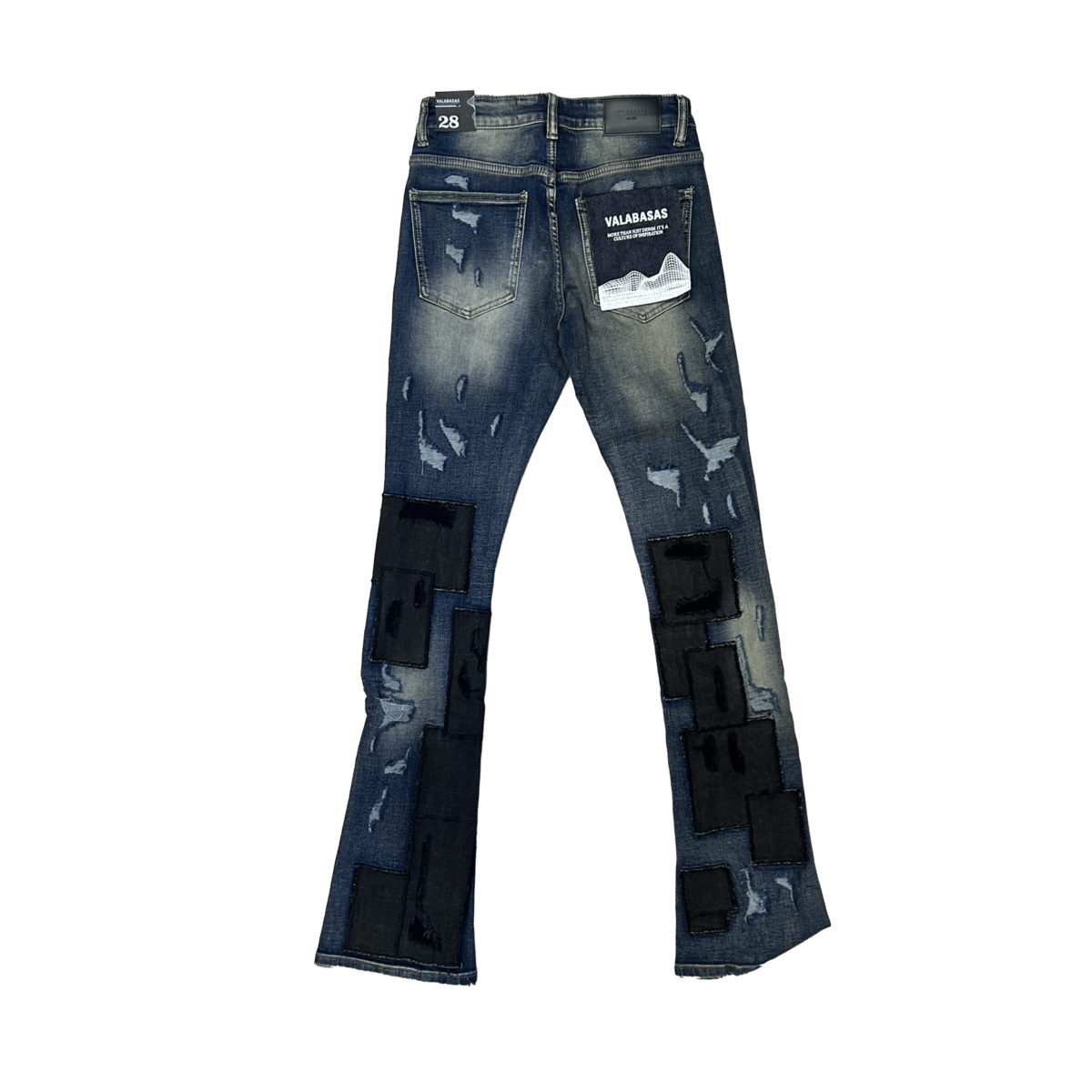 VALABASAS / PANELS STACKED DENIM JEANS | PLUG
