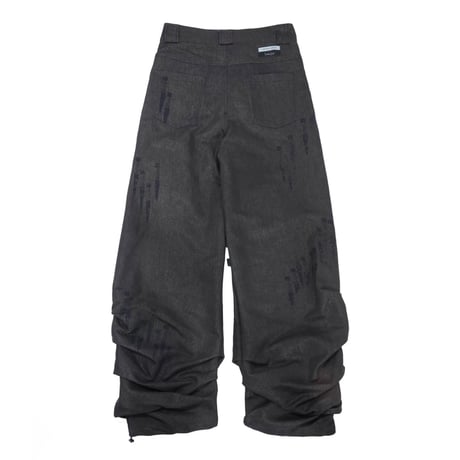 EMOTIONAL WORLD / BELTED COMBAT JEANS / BLACK
