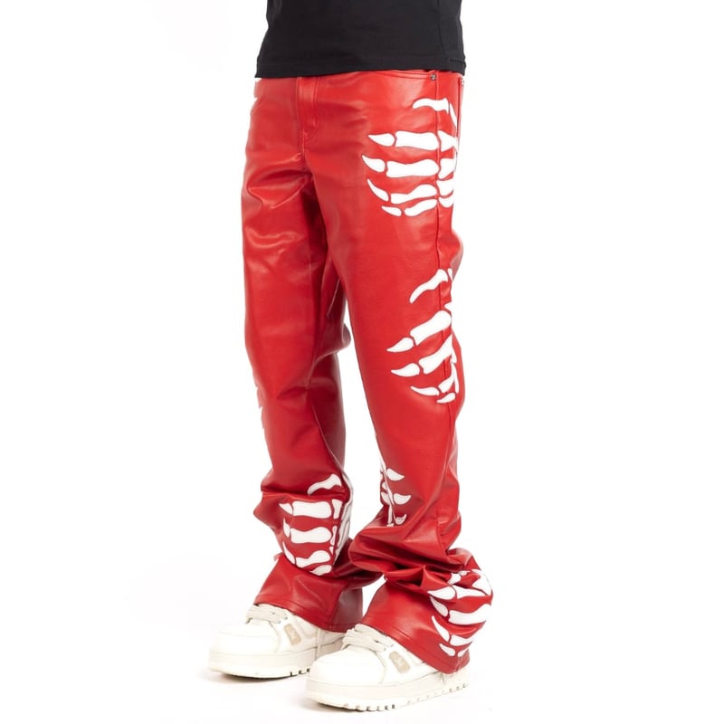 GUAPI / BLOOD RED HELL DRAGGER LEATHER PANT | PLUG