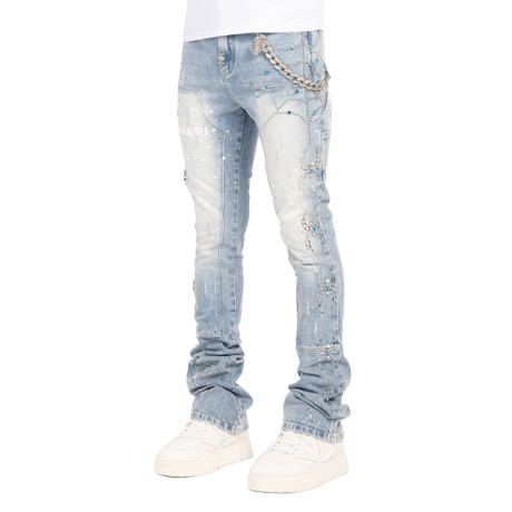 【ラスト1点】GUAPI / Aqua Blue Spider Denim