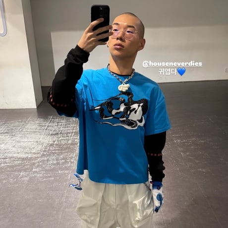 HOUSE NEVER DIES / CLOUD DOUBLE LAYERED LONG SLEEVES  / BLUE