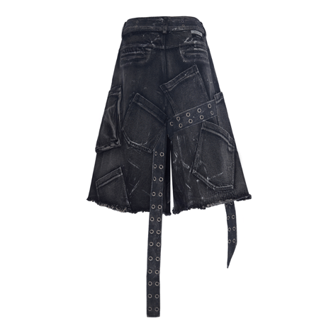 EMOTIONAL WORLD / WILD PATCHED POCKET CARGO SHORTS