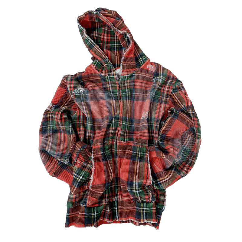 treasure サイン入り　アウター XWORE / TARTAN BLUE PLAID ZIP HOODIE | PLUG