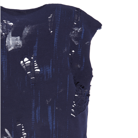 EMOTIONAL WORLD / DISTRESSED KNIT VEST
