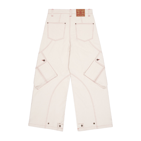 FULL OF SSUN / DOUBLE BUTTONFLY CARGO DENIM / CREAM