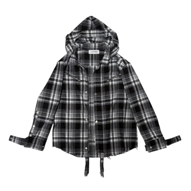 LOIN ARMIS / HOODED OMBRE CHECK SHIRT | PLUG