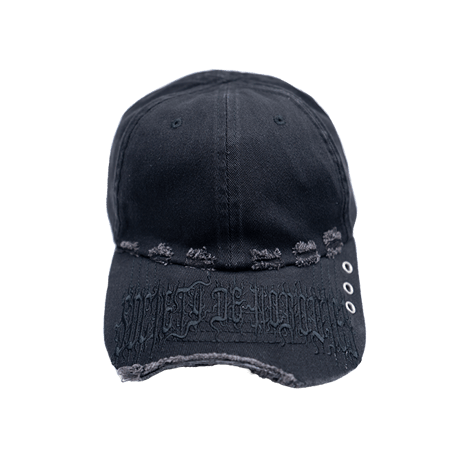 SOCIETY DÉ NOBODIES / PIERCED LOGO WAXED DISTRESS CAP