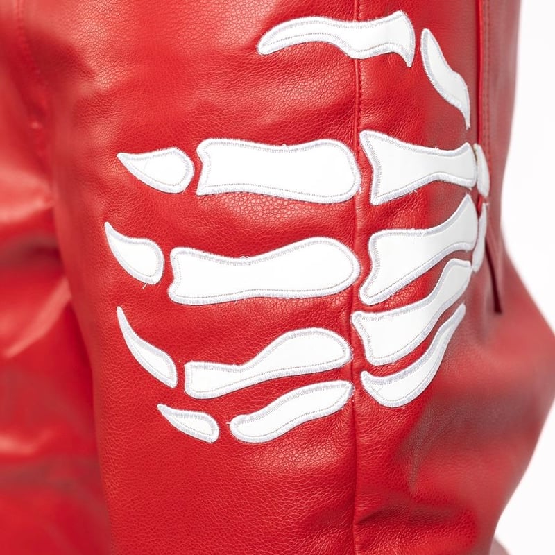 GUAPI / BLOOD RED HELL DRAGGER LEATHER PANT | PLUG