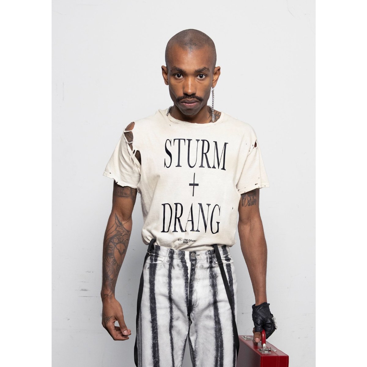 HYACYN / Eet T-Shirt Off-White Cotton Stains Di