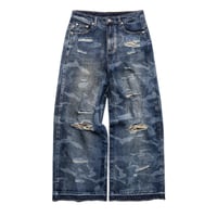 RACER WORLD WIDE / LASER CAMO JEANS / BLUE