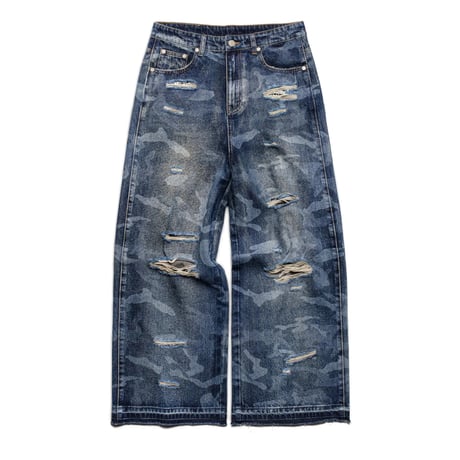 RACER WORLD WIDE / LASER CAMO JEANS / BLUE
