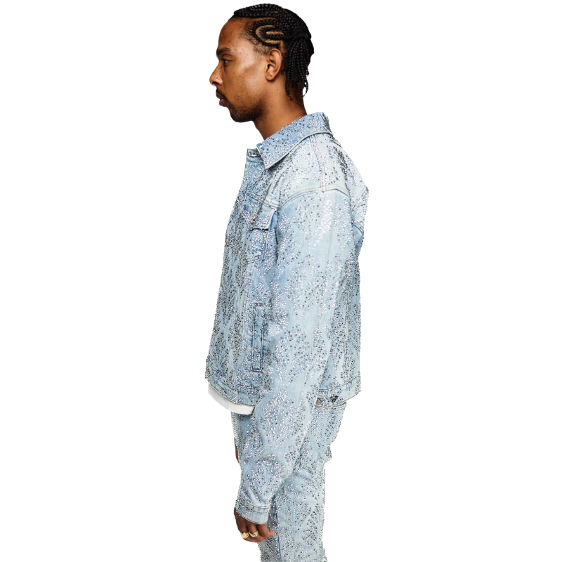 ラスト1点】GUAPI / AQUA BLUE EMBELLISHED DENIM JACK