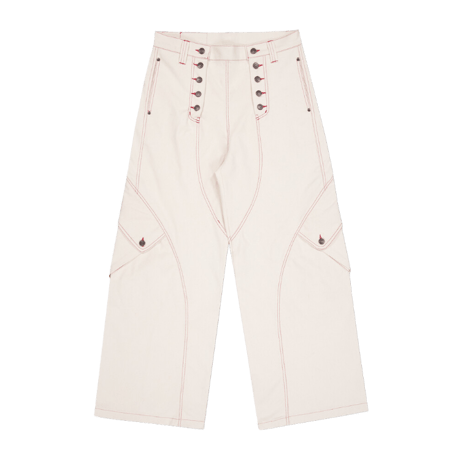 FULL OF SSUN / DOUBLE BUTTONFLY CARGO DENIM / CREAM