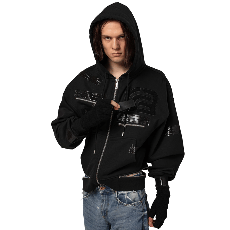 RACER WORLDWIDE×BARRAGAN / Tape Zipped Hoodie /