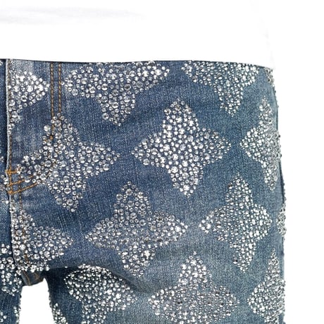 【ラスト1点】GUAPI / VINTAGE BLUE EMBELLISHED DENIM