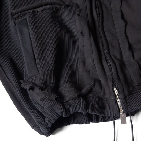 GOLDIE / PANELED PADDED ZIPPED HOODIE