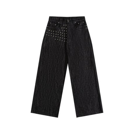 Thought We Friends / Devlin Distressed Baggy Denim with Studs / BLUE