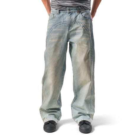 RACER WORLDWIDE / BAGGY EMBOSSED DENIM
