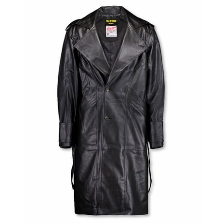 FULL OF SSUN / CURVED LEATHER TRENCH COAT