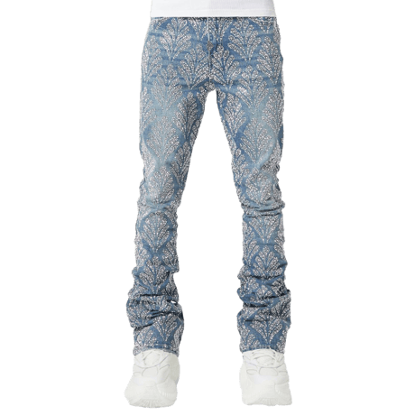 GUAPI / STEELl BLUE EMBELLISHED DENIM V2