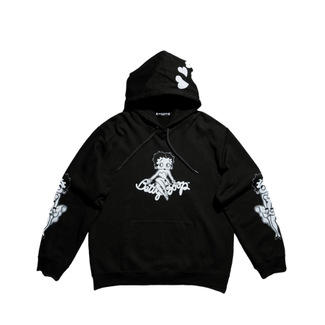 【ラスト1点】MASTERMIND×BETTY BOOP / BOXY FIT PULLOVER HOODIE / BLK×WHITE