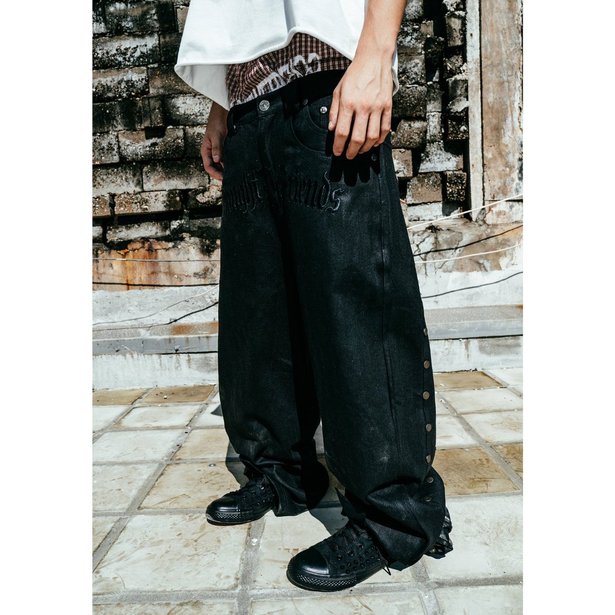 Thought We Friends / Lucius Distressed Baggy De