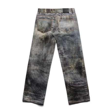 RACER WORLD WIDE / MUD PRINTED DENIM / BLACK