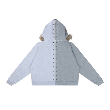 Thought We Friends / Nyra Zip-up Jacket with Detachable Fur Hood / MULTI