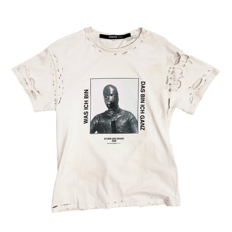 HYACYN / Eet T-Shirt Off-White Cotton Stains Distressed Was Ich Bin
