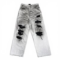 unconscious / NOIR BURN BAGGY DENIM PANTS