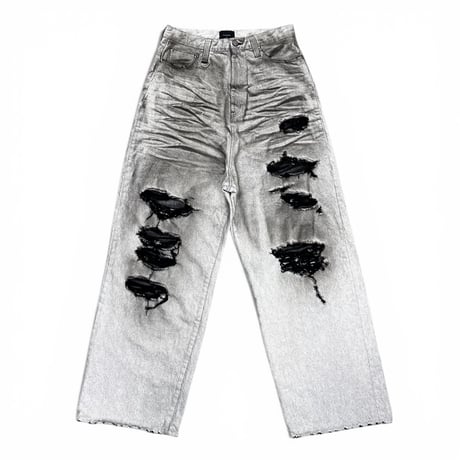 unconscious / NOIR BURN BAGGY DENIM PANTS