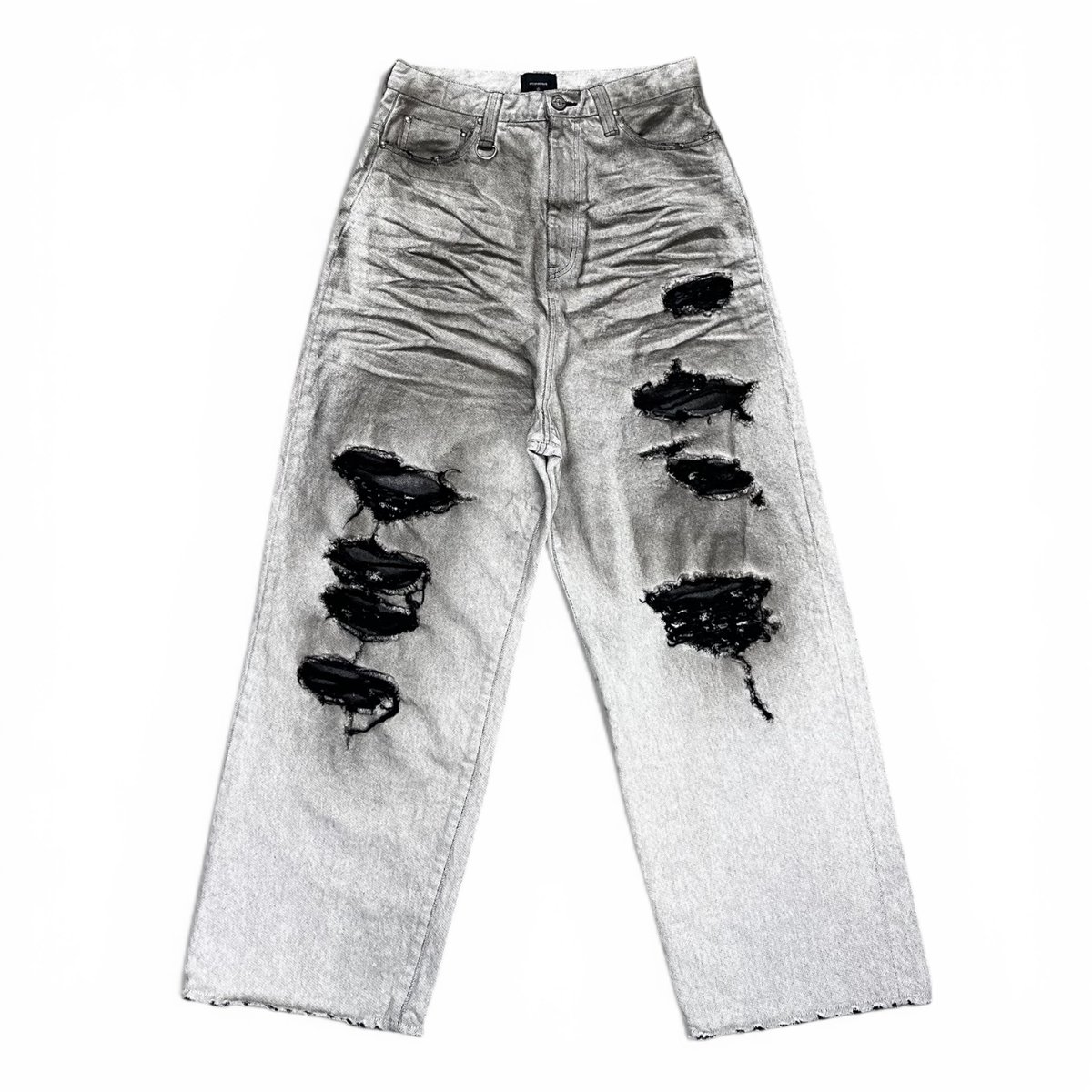 unconscious / NOIR BURN BAGGY DENIM PANTS | PLUG