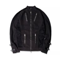 GOLDIE / MULTI BUCKLE WASHED DENIM JACKET