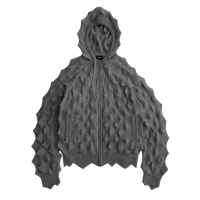 【ラスト1点】MADFRENZY / SPIKED ZIP UP HOODIE / GRAY
