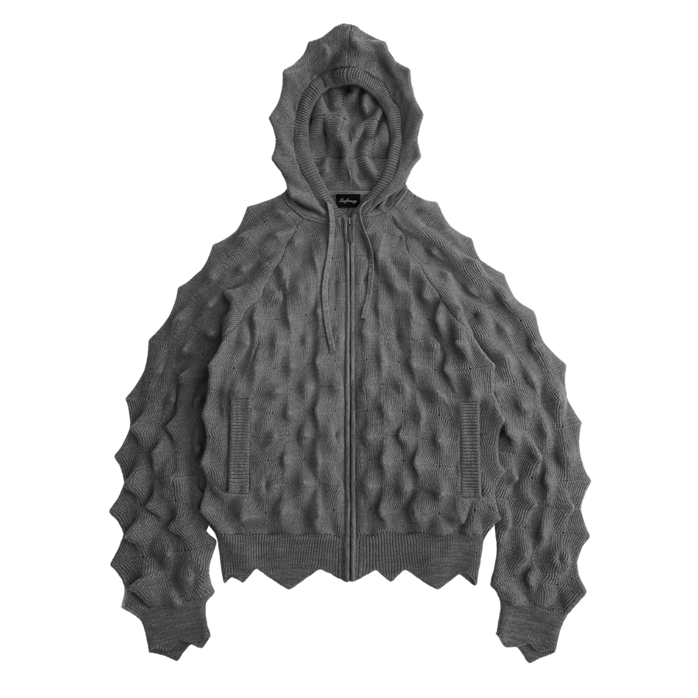 ラスト1点】MADFRENZY / SPIKED ZIP UP HOODIE / GRAY