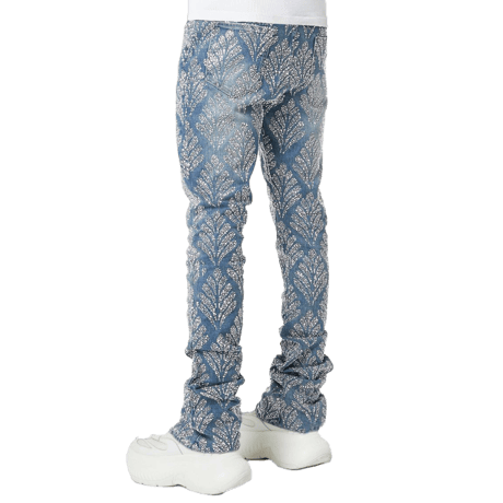 GUAPI / STEELl BLUE EMBELLISHED DENIM V2