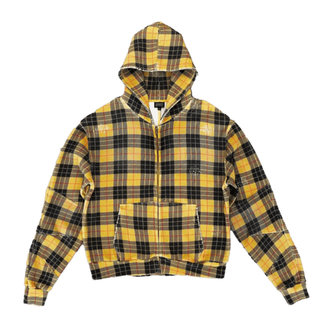 トップス XWORE / TARTAN YELLOW PLAID ZIP HOODIE トップス XWORE / TARTAN YELLOW PLAID ZIP HOODIE Xwore