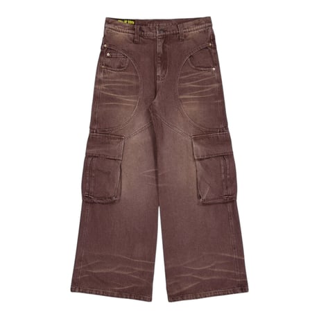 FULL OF SSUN / CIRCLE DENIM CARGO PANTS / BROWN