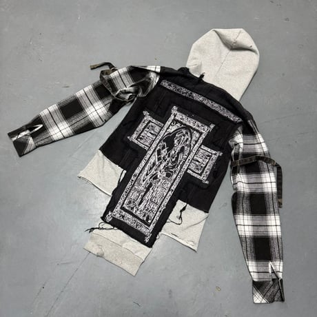 RECKLESS SCHOLARS / RE:WORK DENIM FLANNEL TRYCKER / BLACK