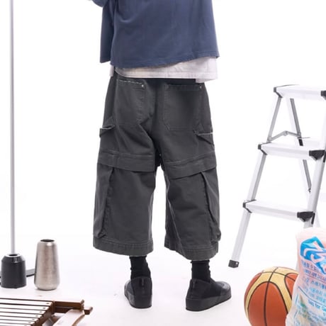 【ラスト1点】side service / LAYERED POCKET SHORTS / CHARCOAL