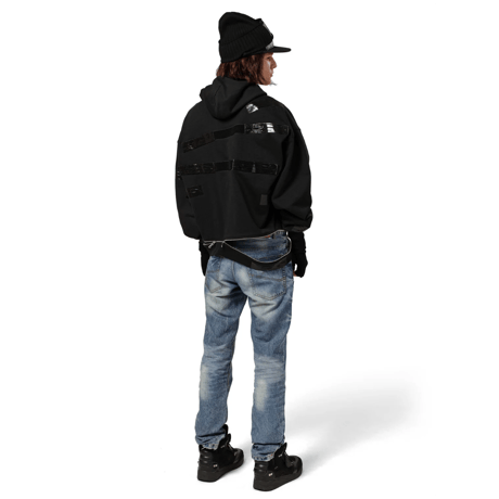 RACER WORLDWIDE×BARRAGAN / TAPE ZIPPED HOODIE  / BLACK