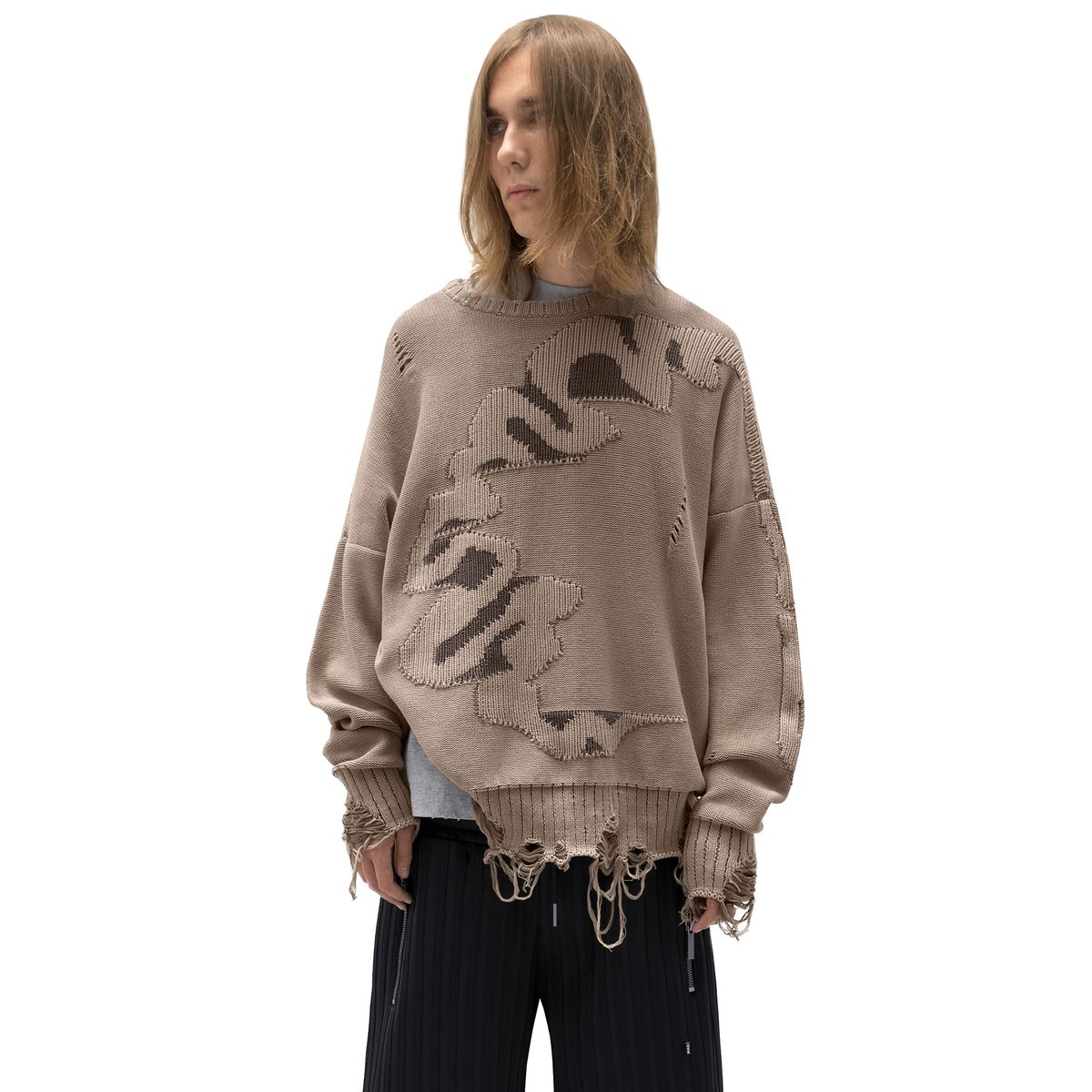 MADFRENZY / CORTEX GRUNGE SWEATER / SAND | PLUG
