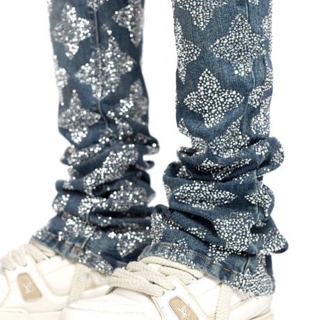 【ラスト1点】GUAPI / VINTAGE BLUE EMBELLISHED DENIM