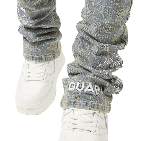 【ラスト1点】GUAPI / VINTAGE BLUE DISTRESSED CROSS DENIM